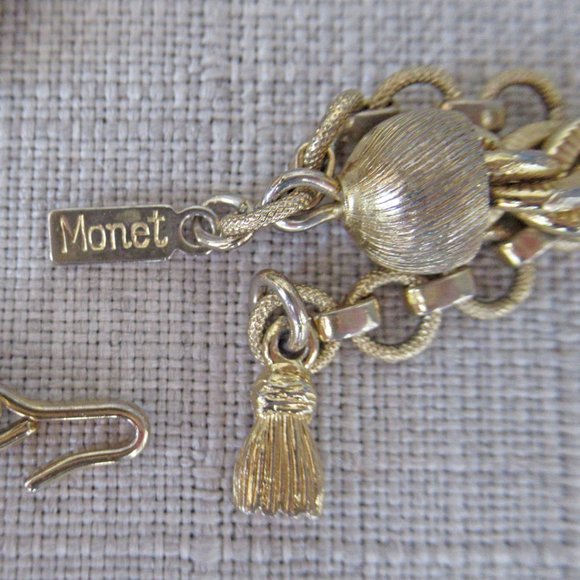 Monet 14 inch choker necklace plus 2 inch extender, Twisted gold link style, VTG - Picture 11 of 13